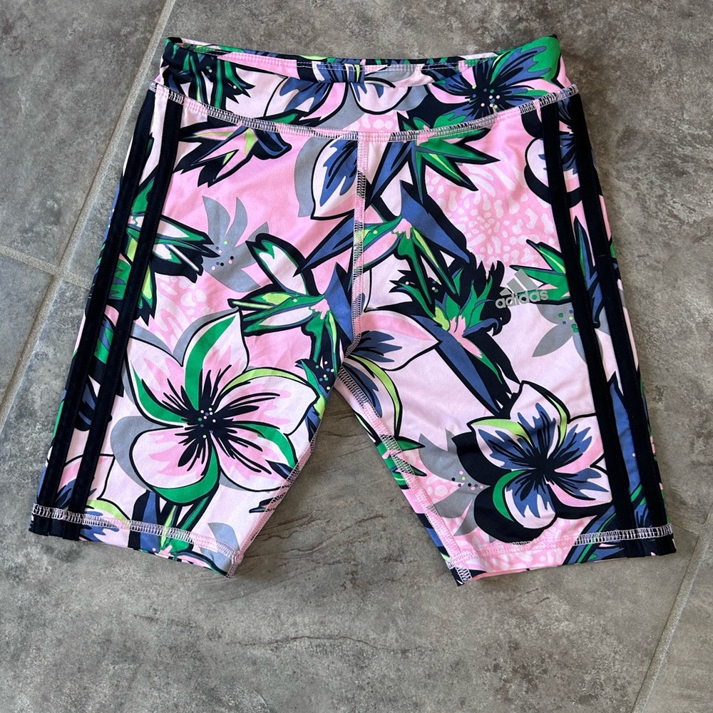 Adidas Floral Biker Short Size S (7/8) Like New
